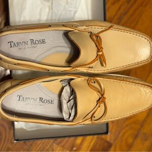 Taryn Rose Men's Beige Leather Slip-Ons